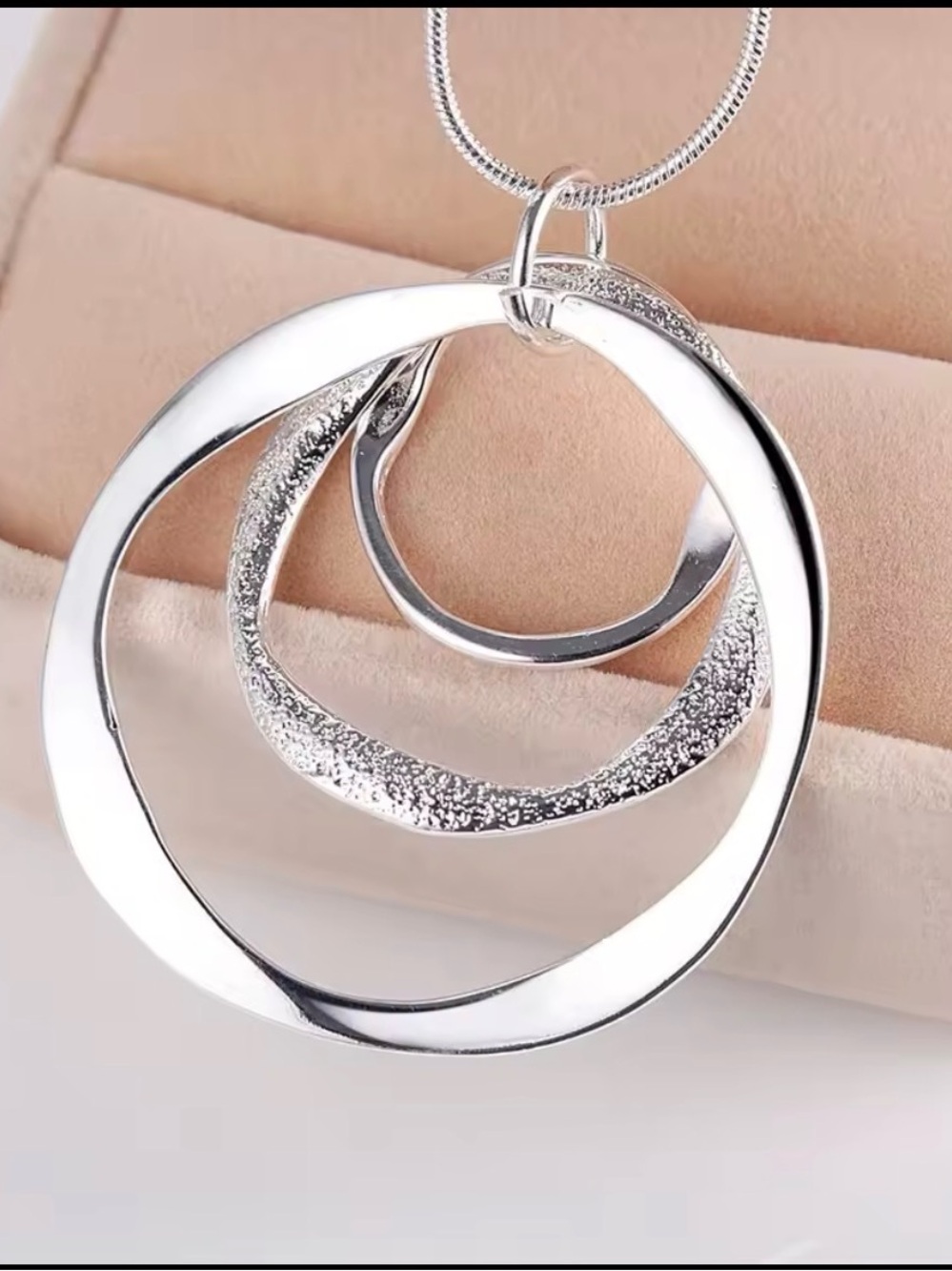 925 Sterling Silver Circle Necklace NEW